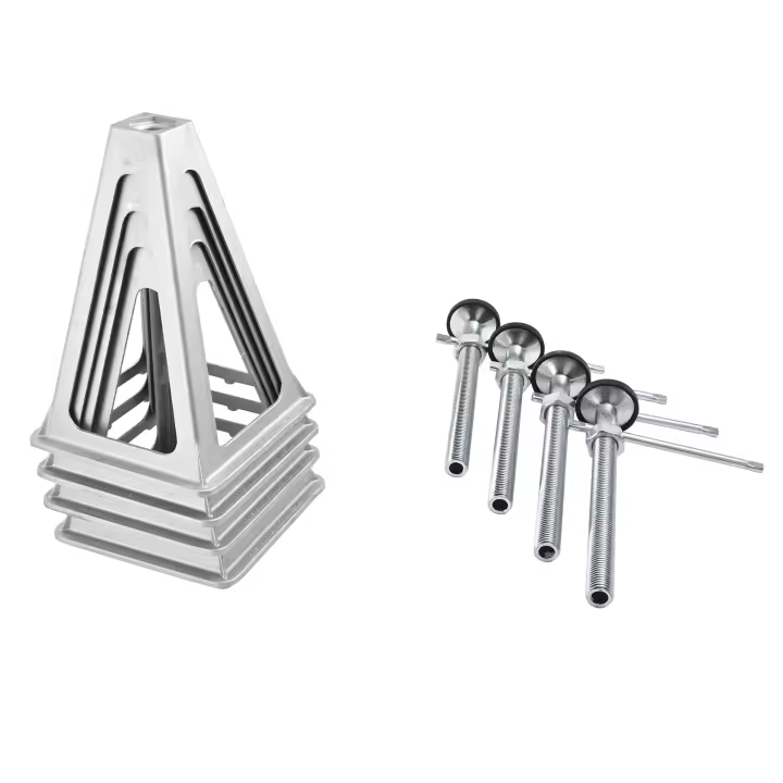 SucceBuy Paquete de 4 gatos estabilizadores para vehículos recreativos, gatos niveladores de aluminio para remolques de viaje y campistas, se extiende de 11" a 17" - 1