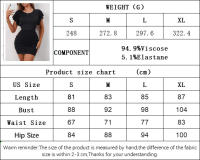 Vestidos de moda de manga corta de punto de cintura baja para mujeres - details 0