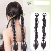 2 uds. De coleta larga trenzada para boxeo, banda para el cabello con cola de caballo doble, resistente al calor, extensión de cabello Natural - details 5
