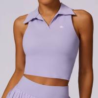 ALO yoga traje de tenis mujer nuevo v-line solapa chaleco sin mangas deporte fitness falda corta bádminton ropa - details 1