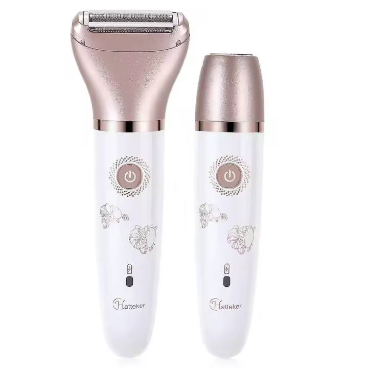 Maquinilla de afeitar eléctrica para mujer, afeitadora húmeda y seca 2 en 1 para mujer, recortadora de bikini portátil impermeable, depilación corporal para piernas, axilas, axilas, F - 1