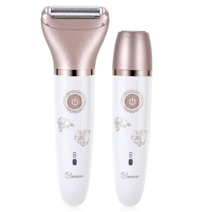 Maquinilla de afeitar eléctrica para mujer, afeitadora húmeda y seca 2 en 1 para mujer, recortadora de bikini portátil impermeable, depilación corporal para piernas, axilas, axilas, F - 1