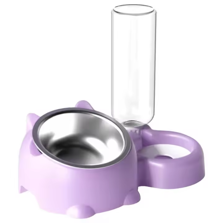 Dispensador de agua desmontable para gatos, recarga de agua automática extraíble, botella para beber automática, cuenco antideslizante de doble uso para mascotas - 1