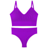 Sujetador deportivo de color sólido para mujer, ropa interior de gimnasio, yoga, entrenamiento atlético, suave, acolchado, 2 piezas - details 33