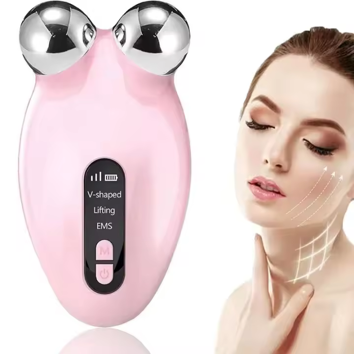 EMS-masajeador Facial de microcorriente, masajeador con rodillo facial en V, rejuvenecimiento de la piel, dispositivo de belleza antiarrugas - 1