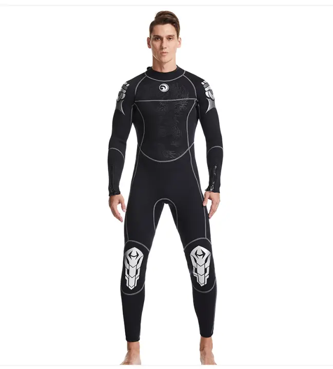Hisea-traje de buceo de dragón negro para hombre y mujer, traje de surf de 3mm, estilo chino, Phoenix, 0ne-Piece - 1