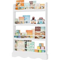 Estantería Montessori para Niños 4 Estantes para Organizar Libros, Revistas, Madera, Blanco - details 0