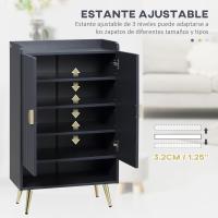 Zapatero Estrecho con 2 Puertas Mueble de Zapatero Ajustable para 15 Pares de Zapatos Blanco - details 13
