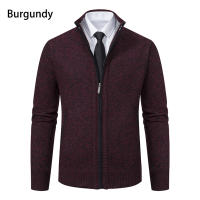 Autumn And Winter New Jersey Men's Casual Sports Coat Solid Color Stand Collar Wweater Grab Fleece Warm Zipper Cardigan - details 13