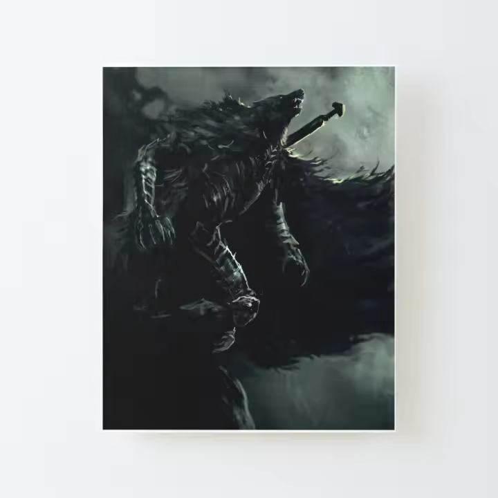 Caballero lobo Lienzo Impreso Marco de Kit DIY 40x50cm - 1