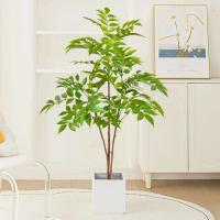 Plantas artificiales grandes de 76-140 cm, árboles falsos, ramas de árbol de banyan de plástico, hojas de violín verdes para jardín, hogar y oficina - details 2
