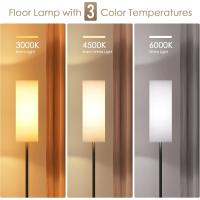 Lámpara de pie LED, lámpara de pie regulable para sala de estar, lámpara de pie con temperatura de 3 colores, lámpara de lectura con pantalla de lino e interruptor de pie - details 3