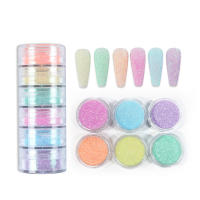 Juego de polvo de flocado de 6 colores, polvo de azúcar brillante, pigmento de cromo para decoración de uñas - details 4
