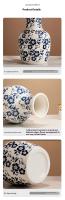 Jarrones de Cerámica de Porcelana Azul Blanco de Alta Gama Plantadores de Flores Hidroponicos - details 15