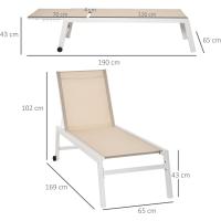 Hamaca de Aluminio para Exteriores Respalda Reclinable en 5 Posiciones Carga de 120 kg - details 2