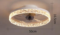 Ventiladores de techo Led inteligentes modernos, candelabro de acrílico nórdico Invisible, Control remoto por aplicación - details 9