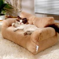 Sofá suave y cómodo para mascotas, cama extraíble y lavable, nido de felpa antideslizante, cojín decorativo para dormir para gatos, suministros para mascotas, 1 Juego - details 10