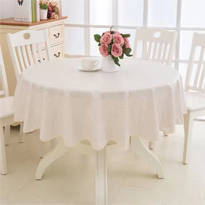 Mesa de comedor redonda Pastoral elegante a prueba de aceite, cubierta de mesa limpiable impermeable, mantel de cocina, decoración del hogar - 1
