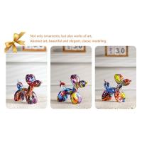Figuras de Perro de Globo de Resina para Decoración de Escritorio en Interiores Arte Colorido de Animales Estatua Artesanal Decorativo - details 4