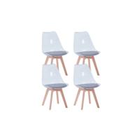 Pack de 6 Sillas de Comedor, Silla de Cocina con Patas de Madera de Haya, Sillas Tapizadas para Comedor, Salón y Cocina(Amarillo-6) - details 8