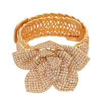 Brazalete de flores brillantes, cadena para el brazo, brazalete ajustable con diamantes de imitación, pulseras de aleación de cristal, brazalete de flores para la parte superior del brazo, para fiesta - details 4