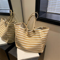 Bolsa de Lona a Rayas Grande Bolsa de Hombro Casual para Mujeres Ideal para Compras Diarias, Estudiantes, Viajes, Bolsa de Playa Material de Lining de Poliéster - details 11