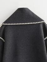 Chaqueta elegante suelta de media temporada para mujer, cuello con bufanda en zigzag, ropa de moda, otoño e invierno, 2024 - details 23