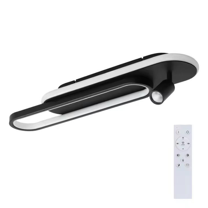 CBJKTX Lámpara de techo LED regulable negra moderna con 1 foco de techo - 1