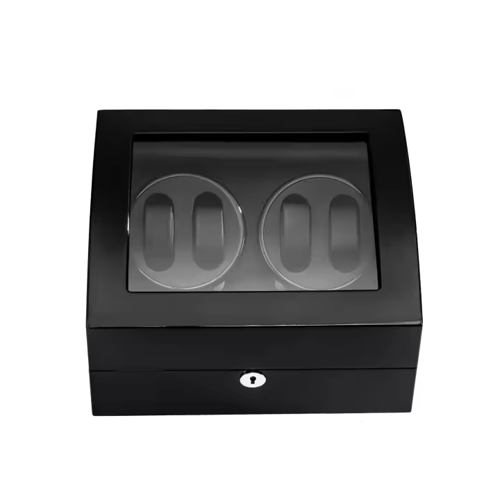 Caja bobinadora de reloj de fibra de carbono, carga automática, 4 + 6 - 1