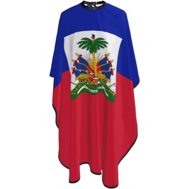 Capa de Barbero Profesional Haitiano Impermeable, Ajustable, Cierre de Hebilla - 1