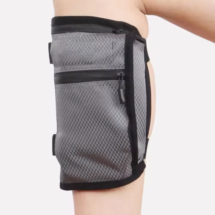 Bolsa de nailon para pantorrilla para exteriores, elegante cartera impermeable para pierna, a prueba de golpes, antideslizante, bolsa de almacenamiento para teléfono para correr al aire libre - 1