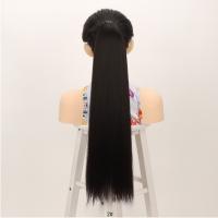 Extensiones de cola de caballo sintéticas esponjosas, suaves con banda elástica, postizo largo Yaki liso, bricolaje, colas de caballo postizas de 24 pulgadas, uso diario - details 6