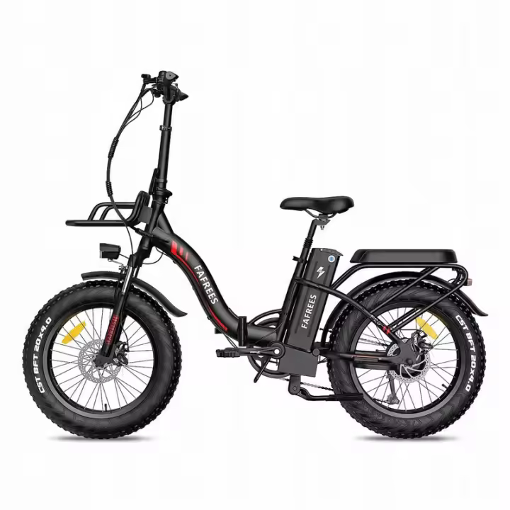 FAFREES F20 MAX Bicicleta Eléctrica Plegable, Frenos de Doble Disco + Cambios SHIMANO, Luz Solar, Neumáticos de 20*4,0 pulgadas de ancho, Batería de 48V 22.5Ah, Motor de 250W, Velocidad Máxima de 25km/h, Alcance de 100-120km, Pantalla LCD, Negro - 1