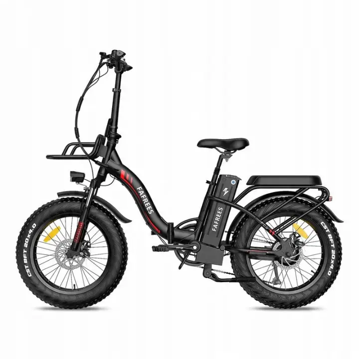 FAFREES F20 MAX Bicicleta Eléctrica Plegable, Frenos de Doble Disco + Cambios SHIMANO, Luz Solar, Neumáticos de 20*4,0 pulgadas de ancho, Batería de 48V 22.5Ah, Motor de 250W, Velocidad Máxima de 25km/h, Alcance de 100-120km, Pantalla LCD, Negro - 1