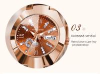 Reloj de mujer a la moda con calendario y diamantes, resistente al agua, que brilla en la oscuridad, reloj para mujer - details 5