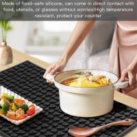 Tapete para barra, tapetes de 30x15x0,8 CM, tapete de silicona apto para alimentos, tapete antideslizante para servicio de barra, tapete para derrames, negro - details 4