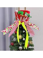 Decoraciones navideñas populares, sombrero de copa de árbol de Navidad, lazo de caramelo plegable compresible, estrella superior de árbol - details 1