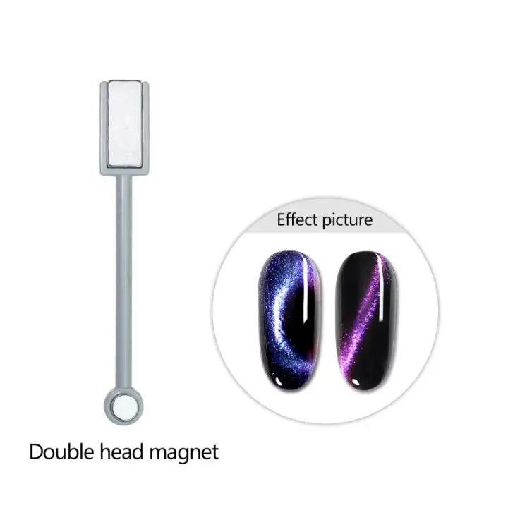 Herramientas de palo magnético de ojo de gato, tira de línea curva, diseño de calcomanía 3D para esmalte de Gel de uñas, doble cabeza - 1
