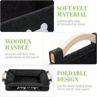 Cesta de Almacenamiento de Juguetes para Mascotas Plegable de Lino Mango de Madera Duradera - details 4