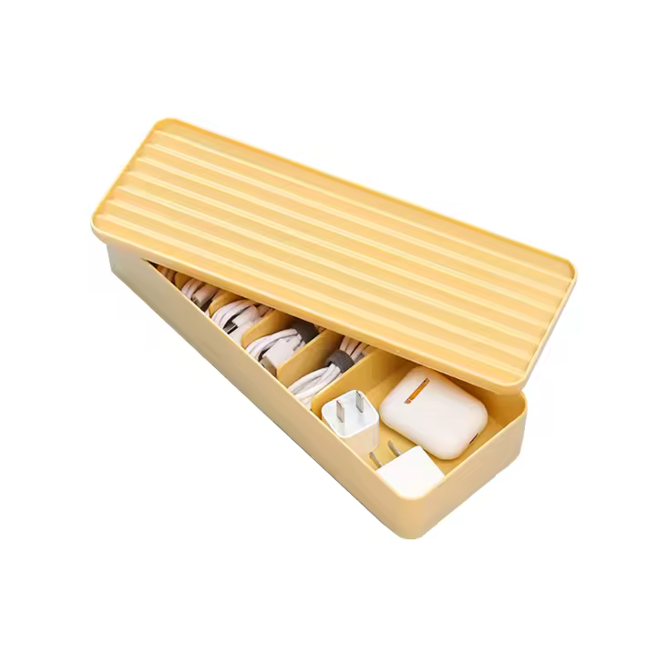 Caja de Gestión de Cables Colorida con Tapa Organizador de Escritorio Pequeño Anti-enrollamiento - 1