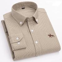 Camisas de caballo bordadas para hombre, ropa de calle de gran tamaño, 2025 algodón, Oxford, informal, manga larga, talla grande, 100% - details 25