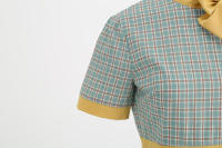 Vestido largo Retro de Navidad, cuello de pie, lazo de corbata, a cuadros, grande - details 4