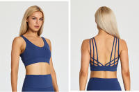 SHINBENE-Sujetador deportivo con tirantes para mujer, sostén deportivo con escote en V, espalda cruzada, acolchado, entrenamiento, Yoga - details 22
