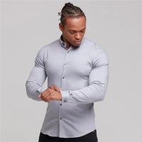 Camisas ajustadas para hombres de negocios juveniles, ropa Formal profesional sin hierro, Color sólido, guapo - details 12