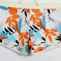 Bikini abierto con estampado de hojas retro en talla grande, conjunto de traje de baño de dos piezas con correas estables para mujer - details 27