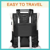 Mochila impermeable para hombre y mujer, bolsa de viaje con almohadilla de 15,6 pulgadas, impermeable, para ordenador portátil, color blanco, negro, azul, USB, plegable, escolar, Hik - details 7
