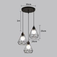 Lámpara Colgante Con 3 Cabezales Negra Industrial GOECO,  E27 Sin Bombilla, Iluminación Interior para Sala de estar, Dormitorio, Comedor, Metal, 145*43*43 CM - details 1