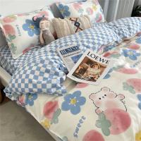 Juego de Ropa de Cama para Niños con Estampado de Dibujos Animados Súper Lindo Funda de Edredón Sábana Plana Funda de Almohada Suave Textil para Dormitorio - details 1