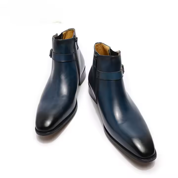 Botas Chelsea europeas y americanas retro de gran tamaño, botines cortos de cuero genuino para hombre - 1