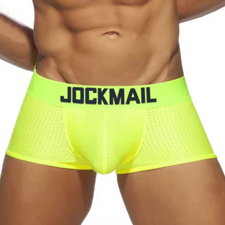 Calzoncillos bóxer de malla suave para hombre, ropa interior Sexy, bolsa, pantalones cortos de seda de hielo - 1